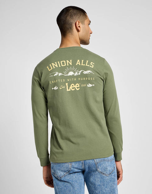 Lee Men's Long Sleeve Frontier T-Shirt In Mercantile Green