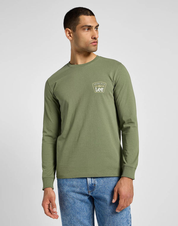 Lee Men's Long Sleeve Frontier T-Shirt In Mercantile Green - Rodeo In