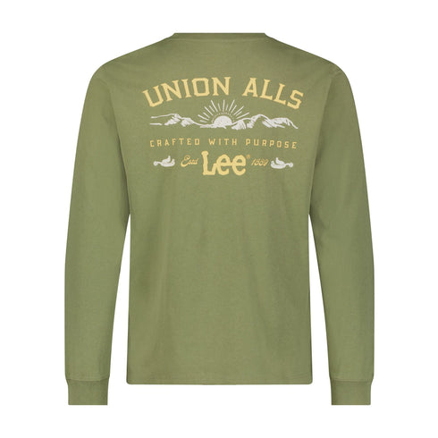 Lee Men's Long Sleeve Frontier T-Shirt In Mercantile Green - Rodeo In