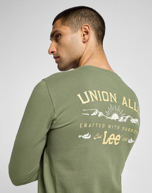 Lee Men's Long Sleeve Frontier T-Shirt In Mercantile Green - Rodeo In