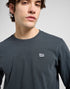 Lee Men's Long Sleeve Patch logo T-Shirt In Washed Black