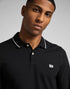 Lee Men's Long Sleeve Pique Polo In Black