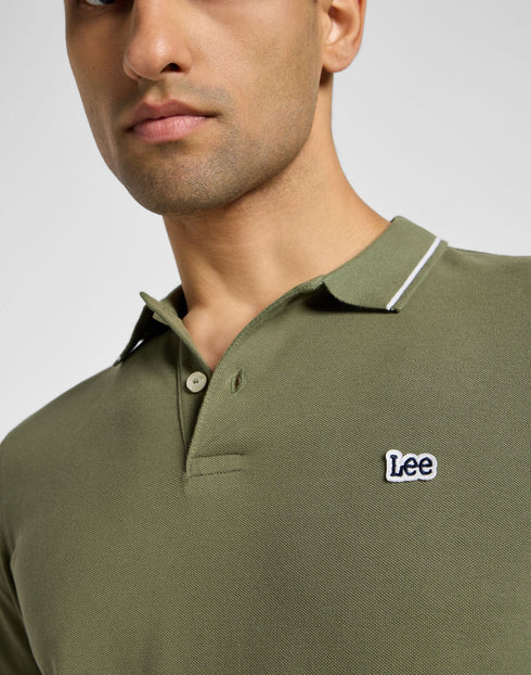 Lee Men's Long Sleeve Pique Polo In Mercantile Green