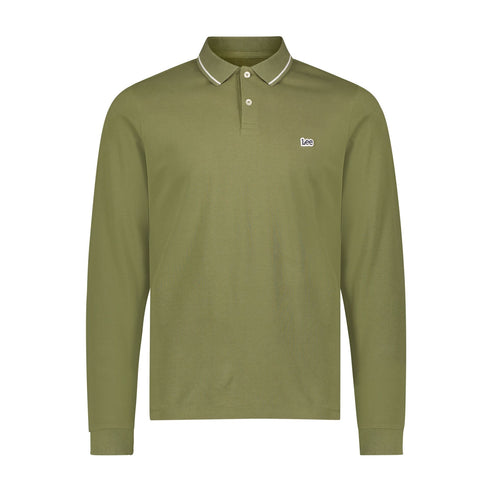 Lee Men's Long Sleeve Pique Polo In Mercantile Green