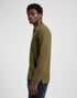 Lee Men's Long Sleeve Pique Polo T-Shirt In Army Green - Rodeo In
