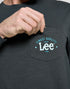 Lee Men's Long Sleeve Pocket Logo T-Shirt in Washed Black