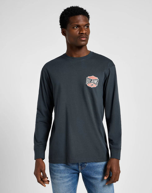Lee Men's Long Sleeve Seasonal T-Shirt In Washed Black