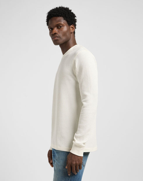 Lee Men's Long Sleeve Waffle T-Shirt In Ecru - Rodeo In