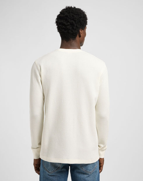 Lee Men's Long Sleeve Waffle T-Shirt In Ecru - Rodeo In