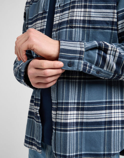 Lee Men's Mercantile Shirt In Vintage Blue Plaid - Rodeo In