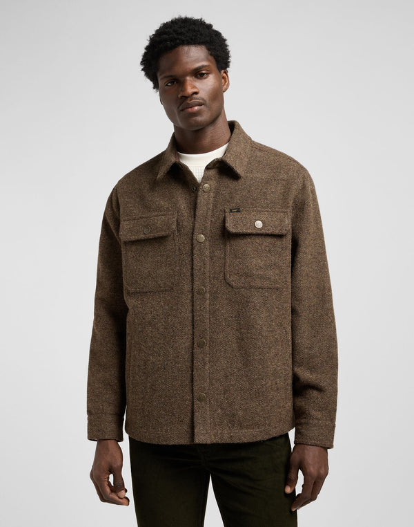 Lee Men's Overshirt In Brown Jasper - Rodeo In