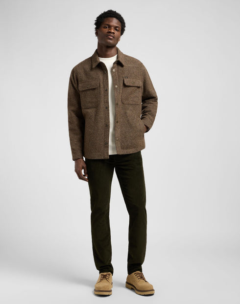 Lee Men's Overshirt In Brown Jasper - Rodeo In