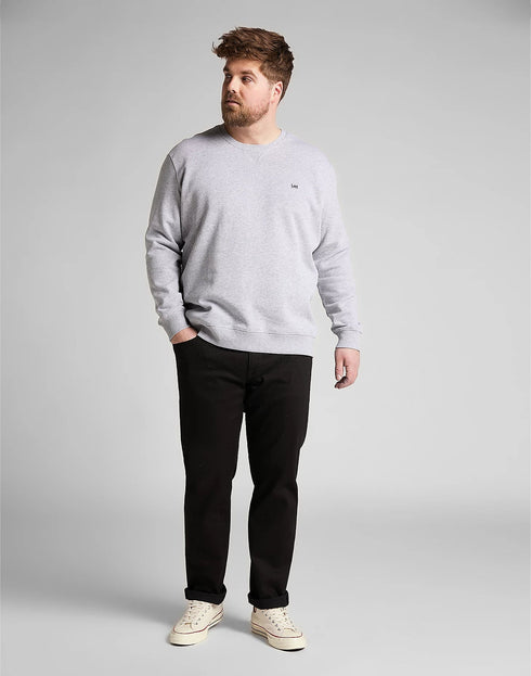 Lee Men's Patch Crew Sweatshirt in Grey Mele