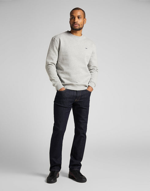 Lee Men's Patch Crew Sweatshirt in Grey Mele