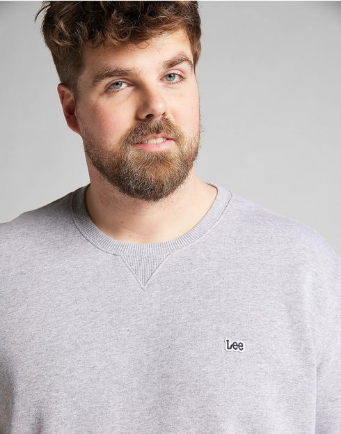 Lee Men's Patch Crew Sweatshirt in Grey Mele