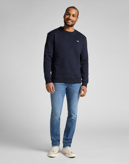 Lee Men's Patch Crew Sweatshirt in Midnight Navy