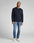 Lee Men's Patch Crew Sweatshirt in Midnight Navy