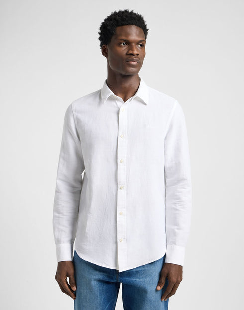 Lee Men's Patch Logo Shirt in Bright White