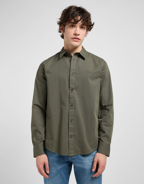 Lee Men's Patch Shirt In Olive Gray - Rodeo In