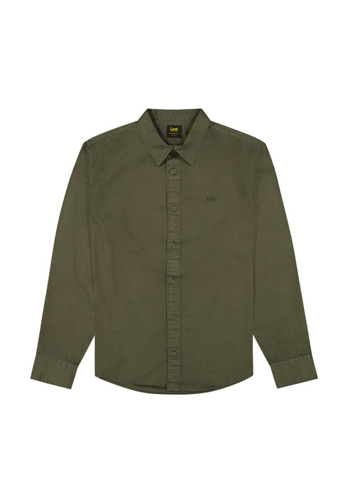 Lee Men's Patch Shirt In Olive Gray