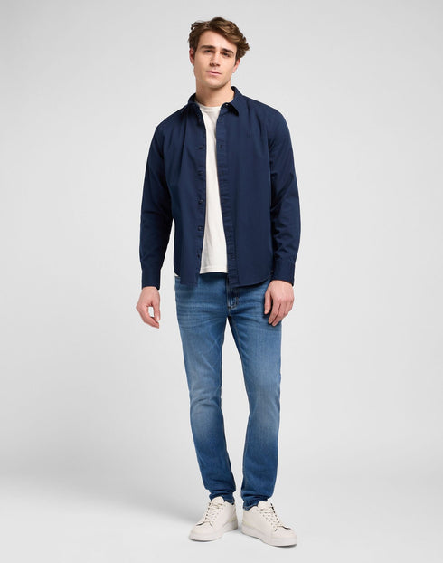 Lee Men's Patch Shirt In Rivet Navy - Rodeo In