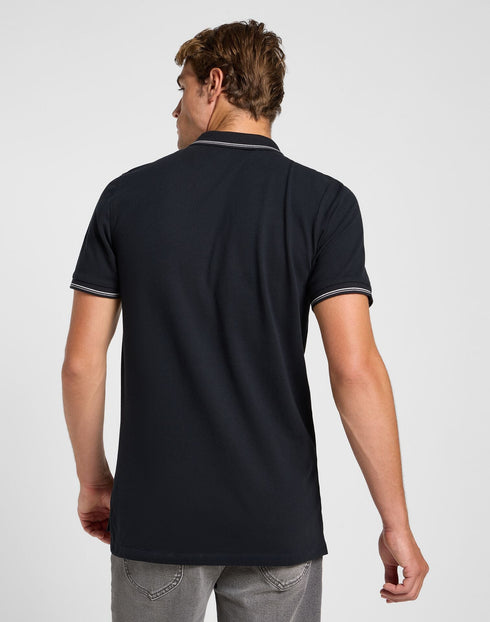 Lee Men's Pique Polo In Black - Rodeo In