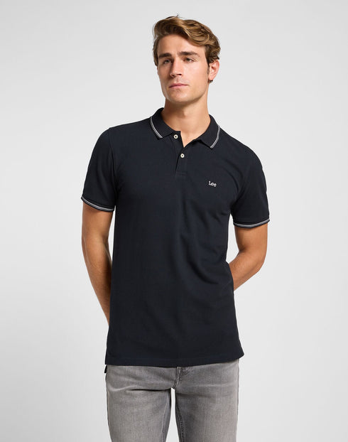 Lee Men's Pique Polo In Black