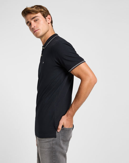 Lee Men's Pique Polo In Black - Rodeo In