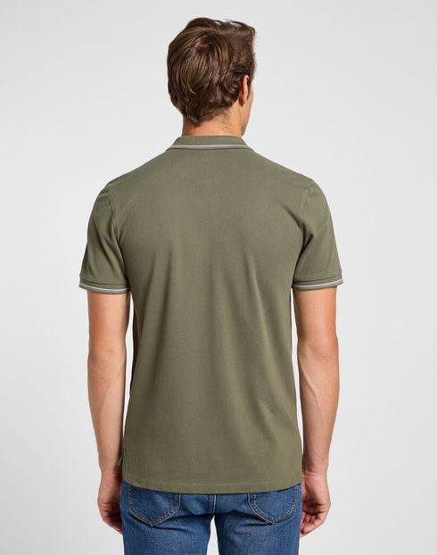 Lee Men's Pique Polo In Olive Groove