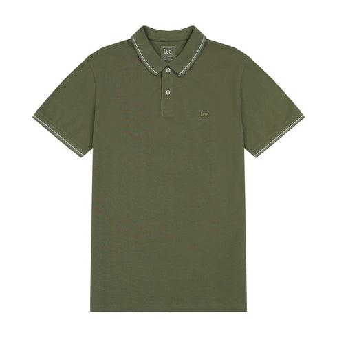 Lee Men's Pique Polo In Olive Groove