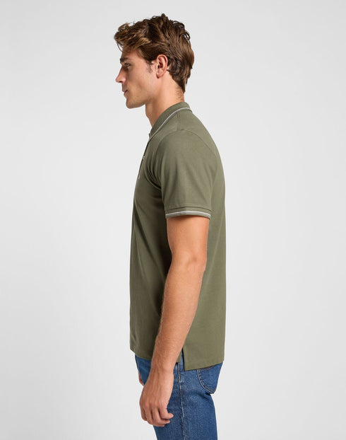 Lee Men's Pique Polo In Olive Groove