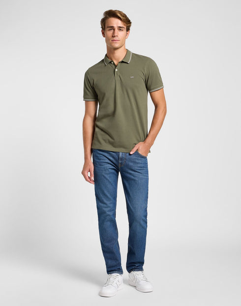 Lee Men's Pique Polo In Olive Groove