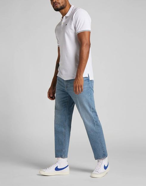 Lee Men's Pique Polo T-shirt In Bright White - Rodeo In