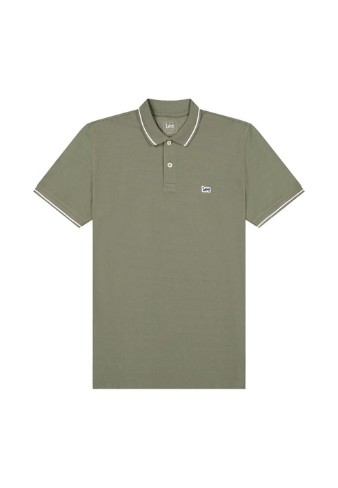 Lee Men's Pique Polo T-Shirt In Lichen Olive - Rodeo In