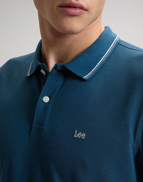 Lee Men's Pique Polo T-Shirt In Orion Blue - Rodeo In
