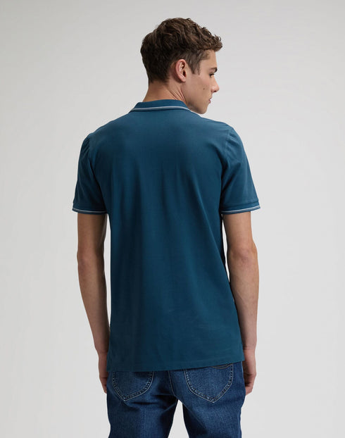 Lee Men's Pique Polo T-Shirt In Orion Blue - Rodeo In