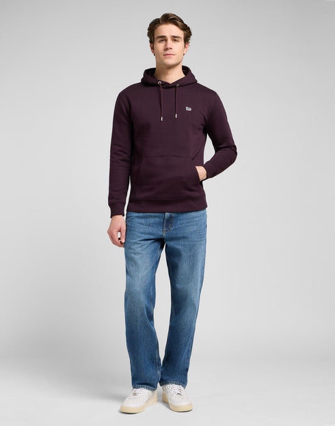 Lee Men's Plain Hoodie In Deep Wine