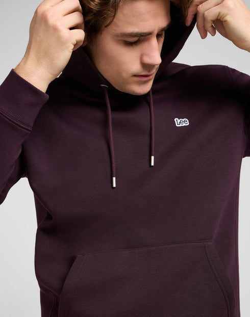 Lee Men's Plain Hoodie In Deep Wine