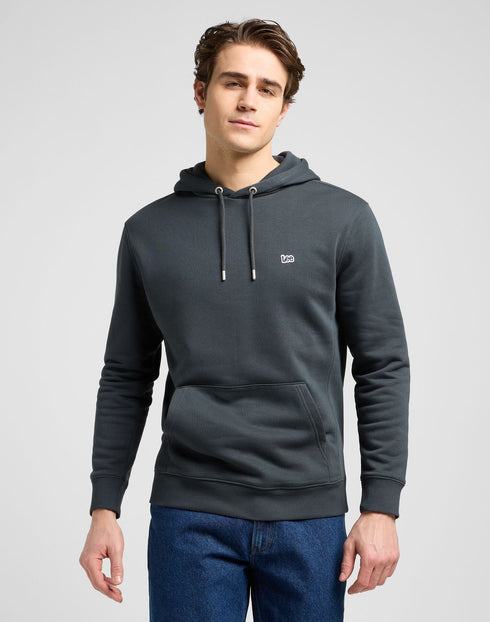 Lee Men's Plain Hoodie In Washed Black