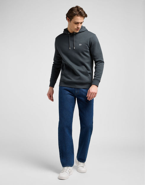 Lee Men's Plain Hoodie In Washed Black