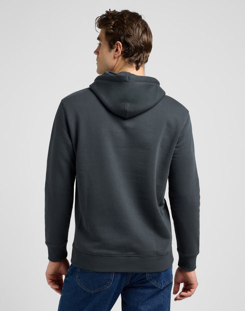 Lee Men's Plain Hoodie In Washed Black