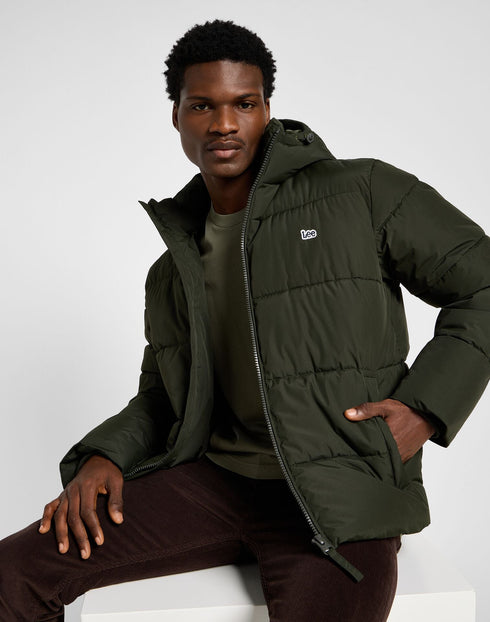 Lee Men's Puffer Jacket in Olive Night