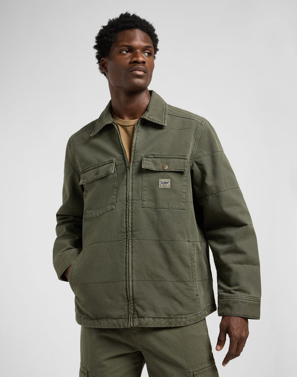 Lee Men's Quilted Workwear Jacket In Oak Moss - Rodeo In