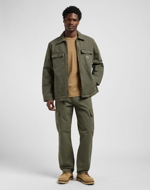 Lee Men's Quilted Workwear Jacket In Oak Moss - Rodeo In