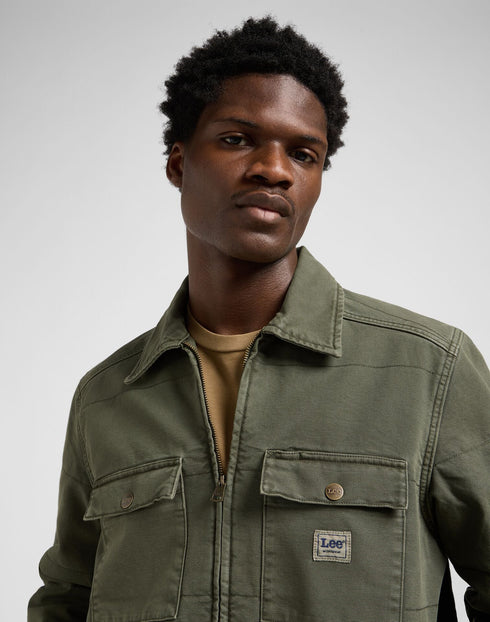 Lee Men's Quilted Workwear Jacket In Oak Moss - Rodeo In