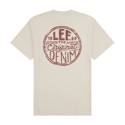 Lee Men's Regular Logo T-Shirt In Ecru
