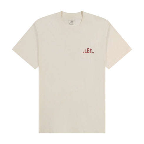 Lee Men's Regular Logo T-Shirt In Ecru