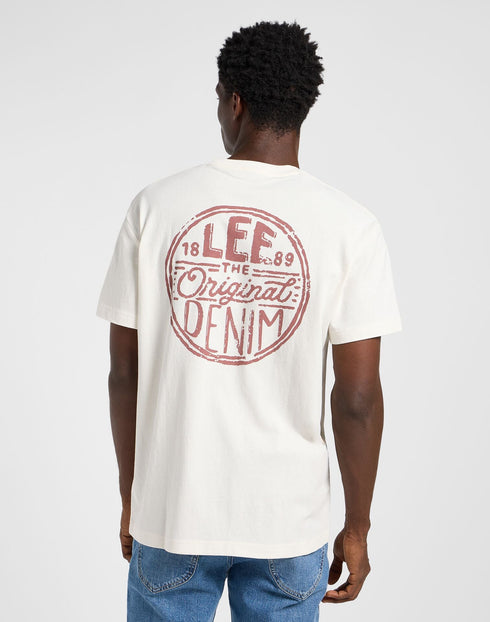 Lee Men's Regular Logo T-Shirt In Ecru