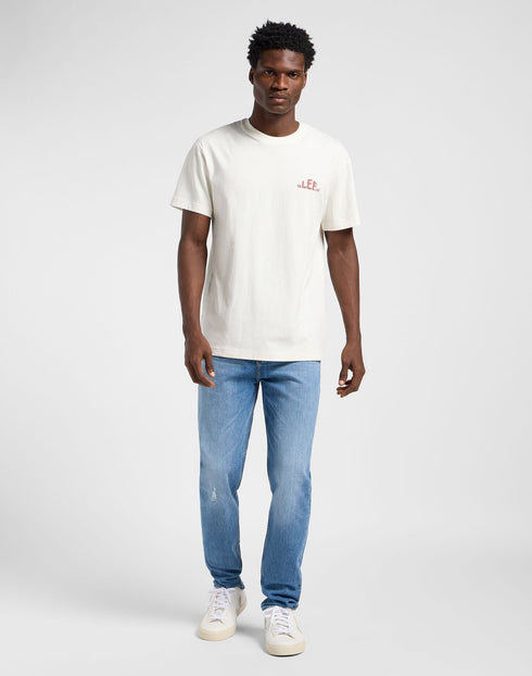 Lee Men's Regular Logo T-Shirt In Ecru