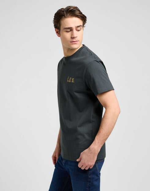 Lee Men's Relaxed Graphic T-Shirt in Washed Black - Rodeo In